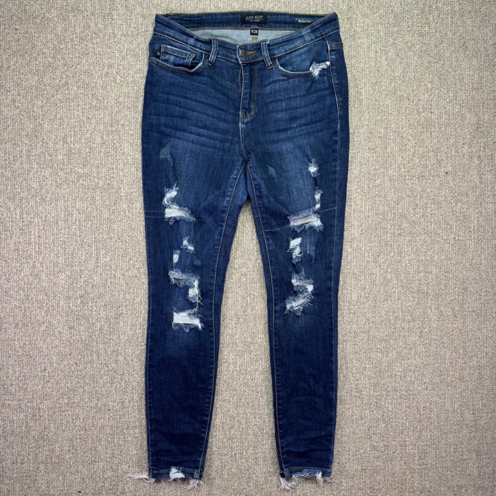 Judy Blue Women's Stretch Distressed Skinny Jeans Medium Wash Size 9/29